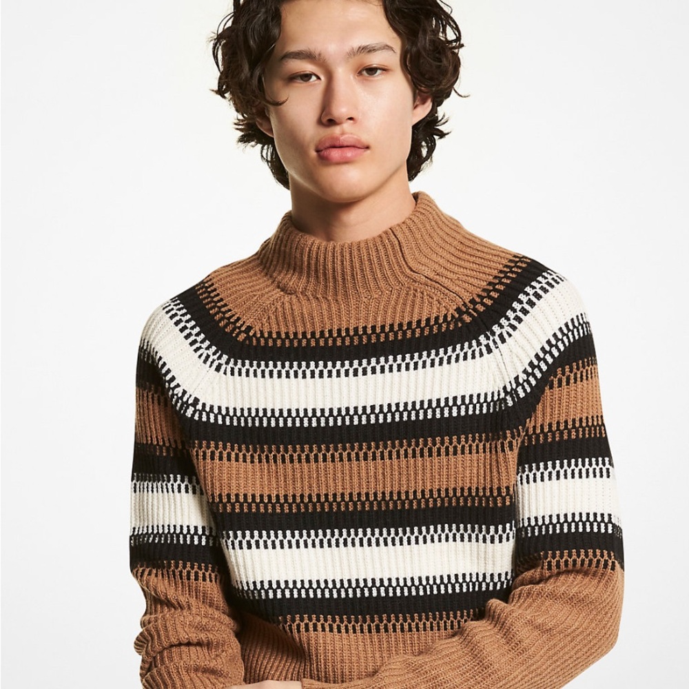 Michael Kors Brown and Black Turtleneck Sweater
